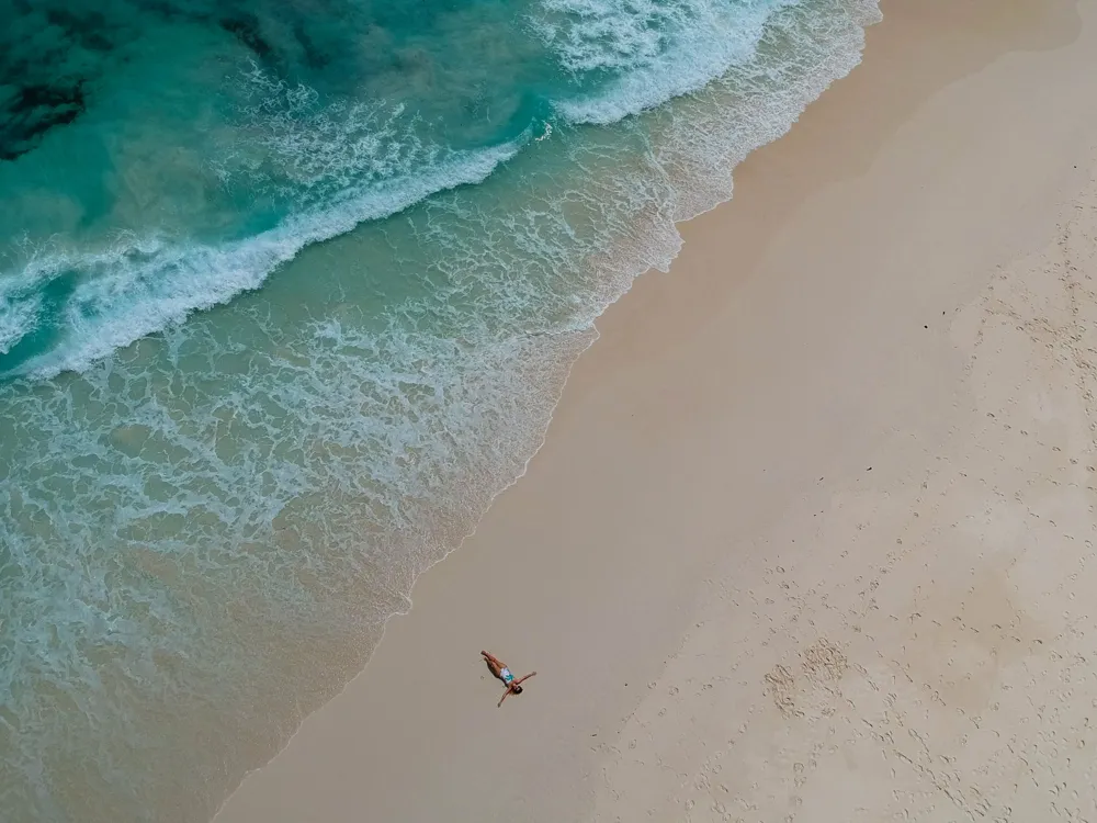 Sunbathing in Seychelles