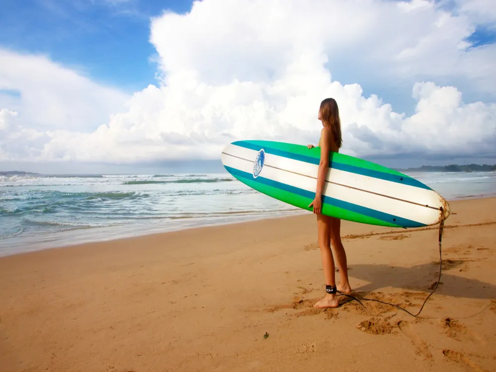 Surfing at Weligama