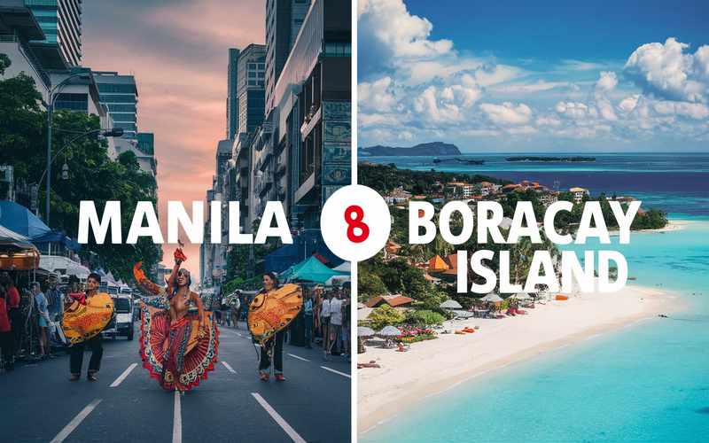 What are the pros and cons of visiting Manila and Boracay Island in the Philippines?