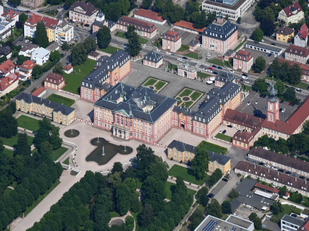 <p><strong>Bruchsal Palace: Aerial View West</strong></p>