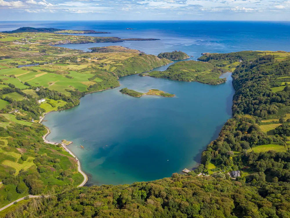 <p><strong>Aerial Glimpse: Lough Hyne from Above</strong></p>